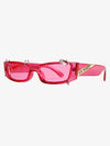 Punk-Style Rivet Small Square Sunglasses