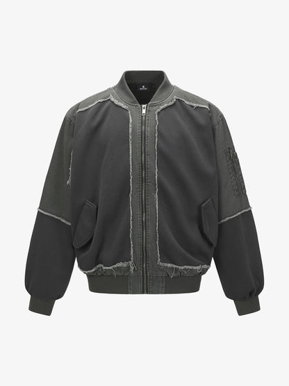 Denim Oversized Jacket with Studs and Faded Wash Design for Streetwear Style 