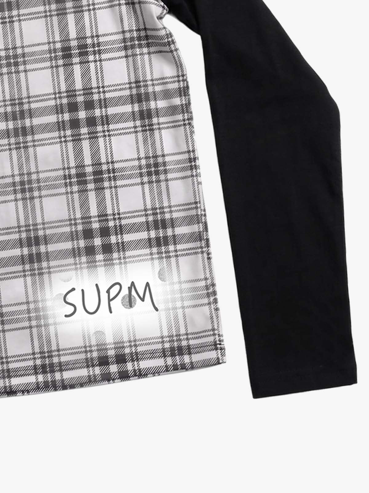 Plaid Raglan Long Sleeve Tee