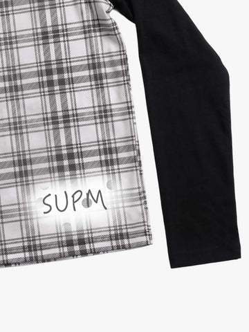 Plaid Raglan Long Sleeve Tee