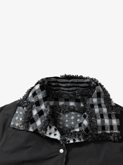 Thesupermade Special Plaid Polka Dot Reversible Cotton Jacket 