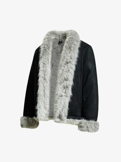 Stylish Faux Fur Trimmed Jacket for Winter Warmth and Fashion 