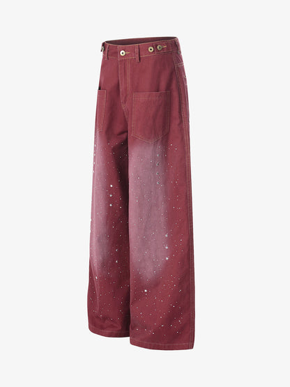 Vintage Washed Paint Splatter Jeans