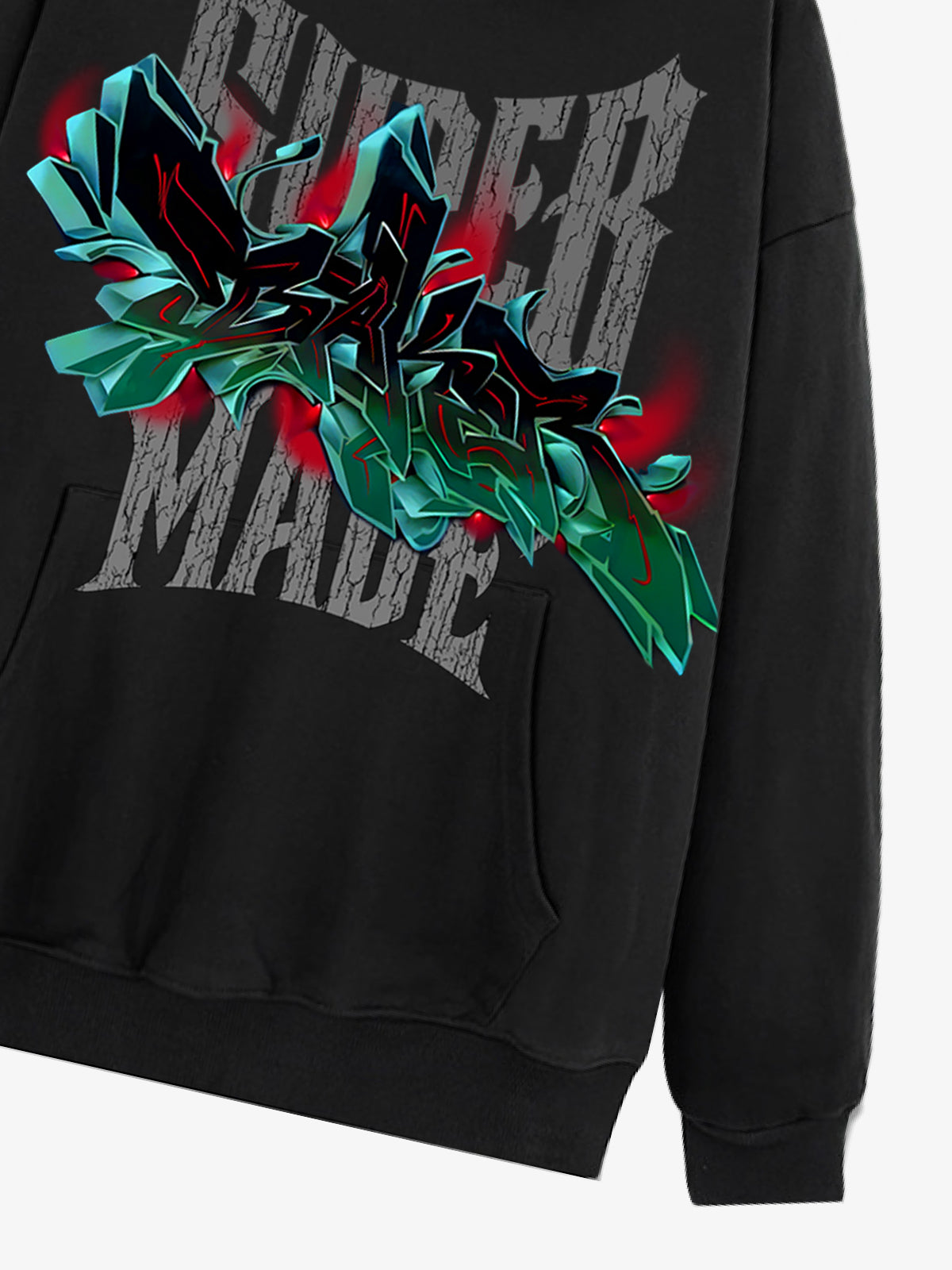 Street graffiti pattern design hooded sweatshirt 