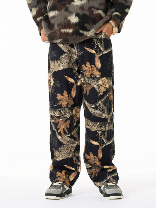 Unique Wide-Leg Denim Pants with Artistic Spider Design for Fashion Lovers 
