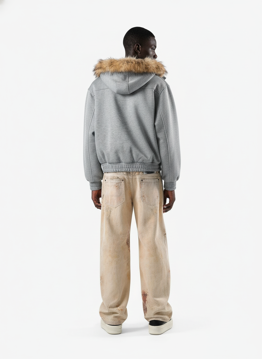 Vintage High Street Mud-Dyed Distressed Baggy Jeans 