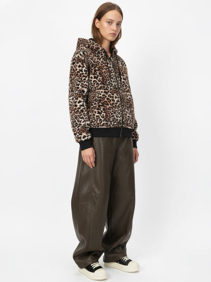 Vintage Pleated PU Leather Barrel Pants 