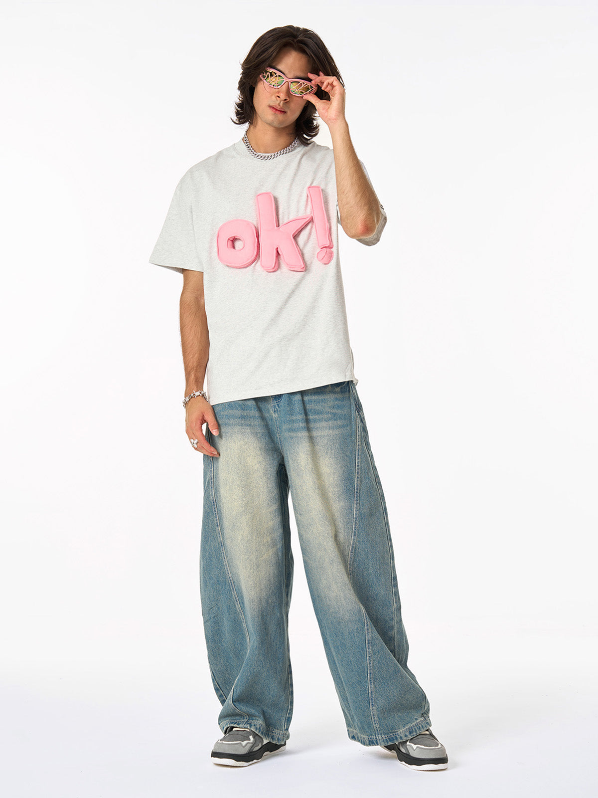 Washed Wide-Leg Balloon Jeans - 2301 