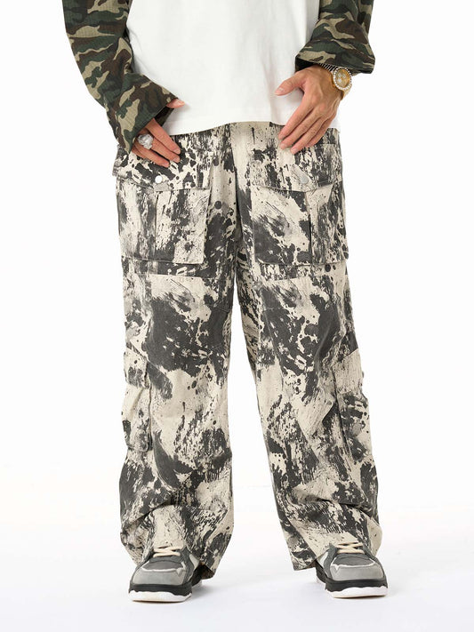 Stylish Wide-Leg Pants with Unique Star Print Design for Casual Wear 