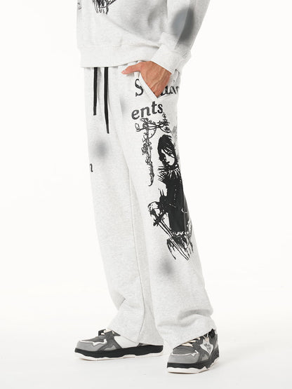 Retro Street Spray Dye Dark Gothic Font Character Print Set 
