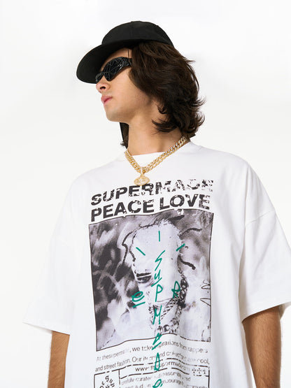 Thesupermade Gangsta Rapper Oversize Graphic T-shirt  - 1990 