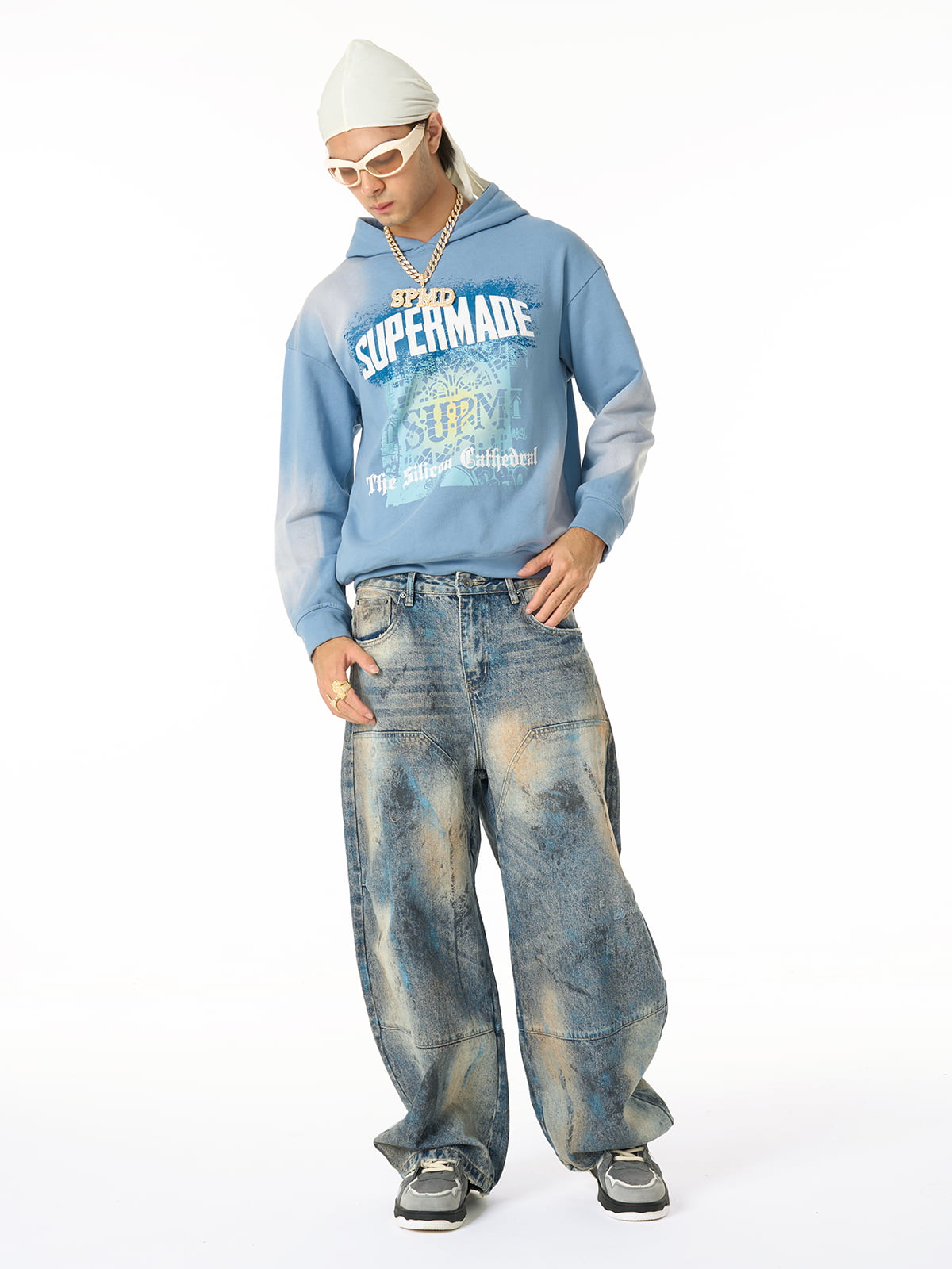 Street Deconstruction Smudge Graffiti Scimitar Jeans 