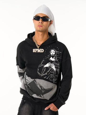 Distressed Electronic Exorcist Print Hoodie 