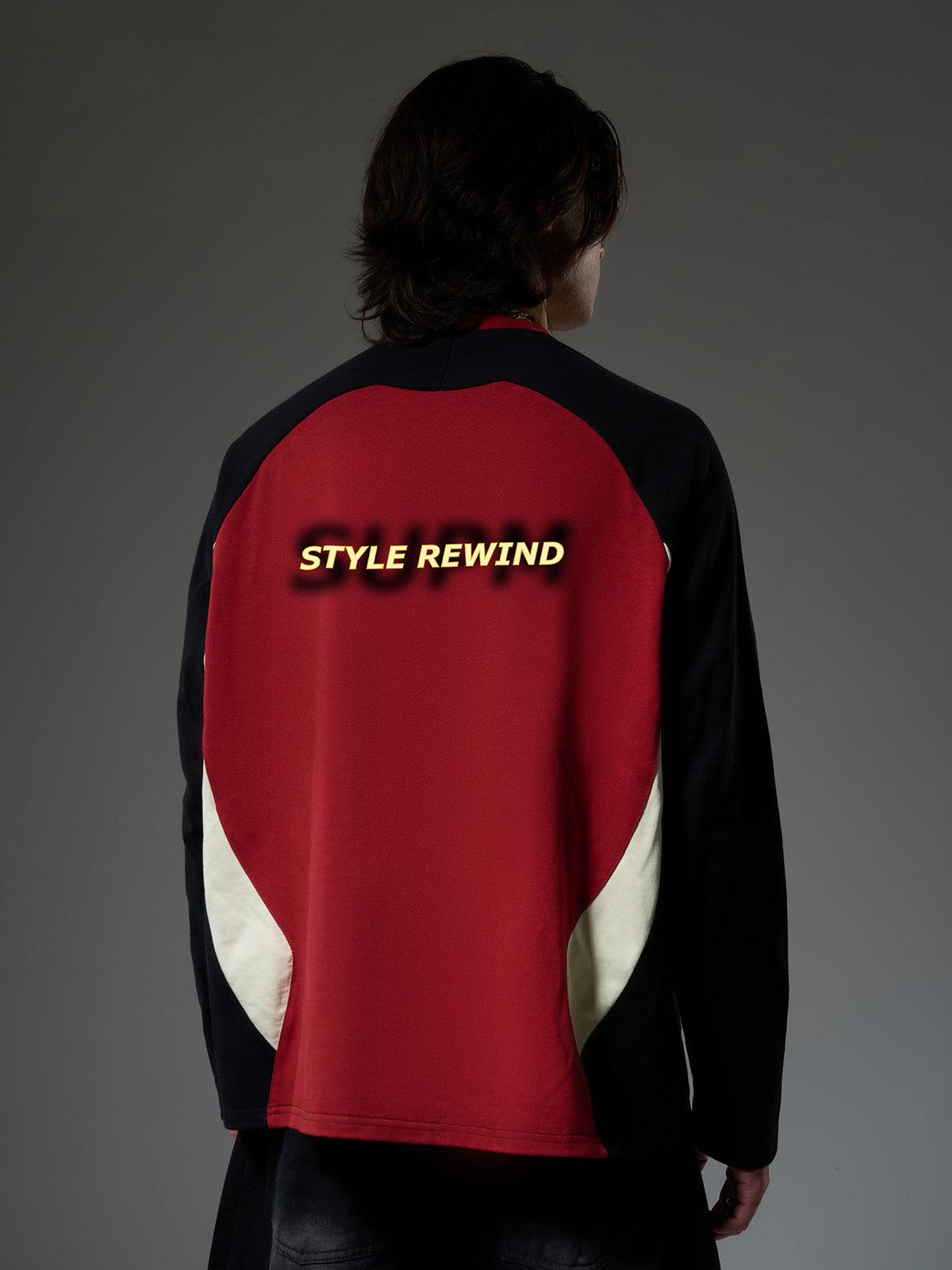 Original Retro Contrast Color Long-Sleeved T-Shirt 