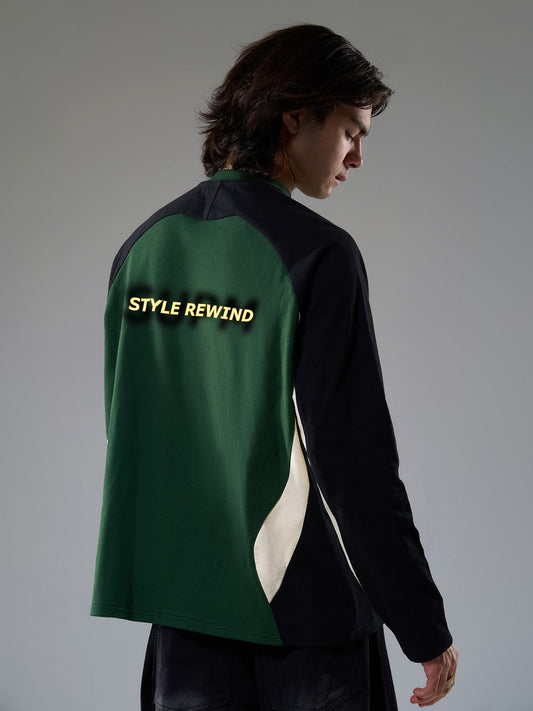 Original Retro Contrast Color Long-Sleeved T-Shirt 
