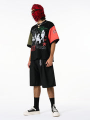 Pleated Design Pendant Decoration Baggy Shorts - 2482 