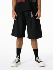 Pleated Design Pendant Decoration Baggy Shorts - 2482 