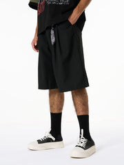 Pleated Design Pendant Decoration Baggy Shorts - 2482 
