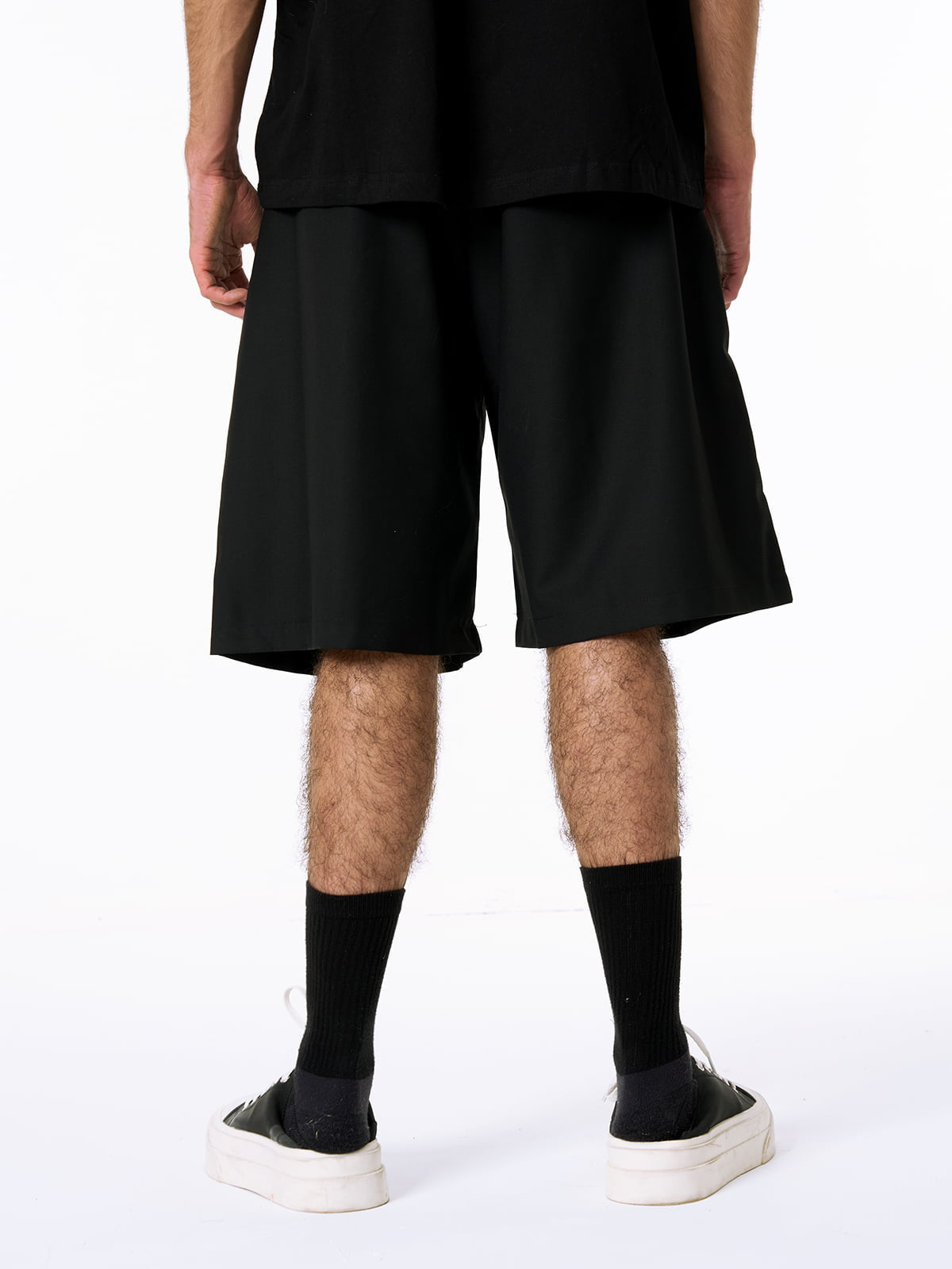 Pleated Design Pendant Decoration Baggy Shorts 