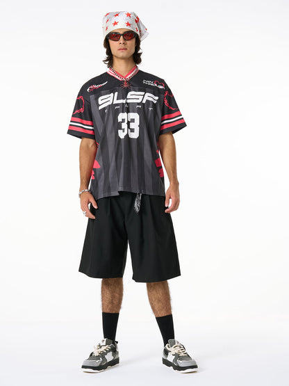 Sport Jersey V-Neck T-Shirt 