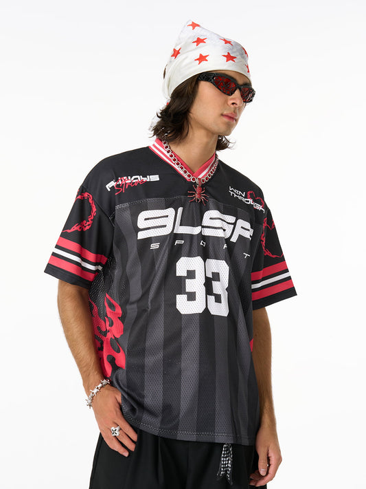 Sport Jersey V-Neck T-Shirt 
