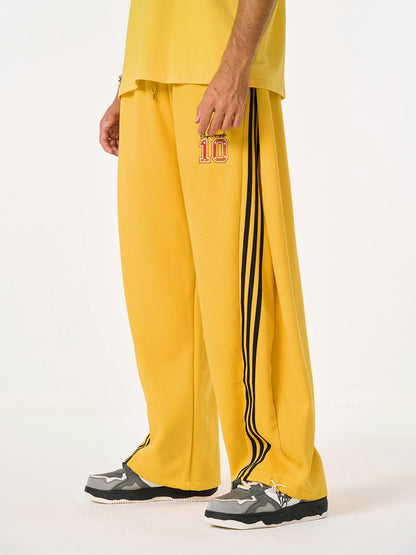 Fleece Vintage Side Stripe Drape Paratrooper Machete Wide Leg Pants - 2488 
