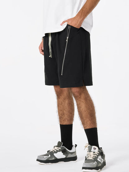 Retro Functional Zipper Slit Jort 