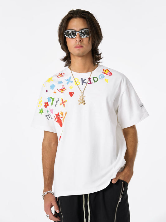 Retro Graffiti Hand-Painted T-Shirt 