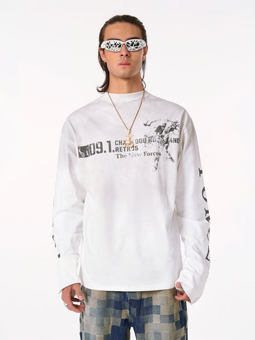 Distressed NO. 09 Long Sleeve T-Shirt 