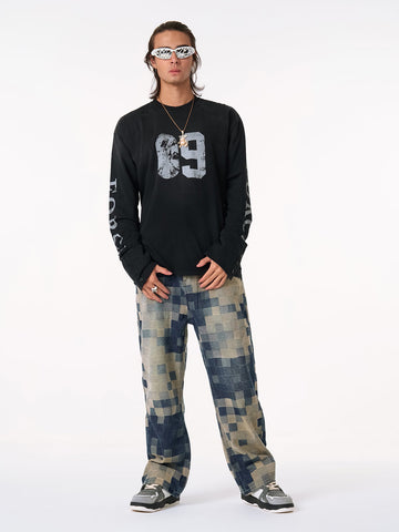 Distressed NO. 09 Long Sleeve T-Shirt 