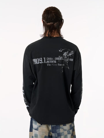 Distressed NO. 09 Long Sleeve T-Shirt 