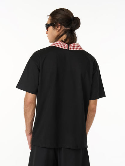 Street Plaid Tie Short Sleeve T-Shirt 