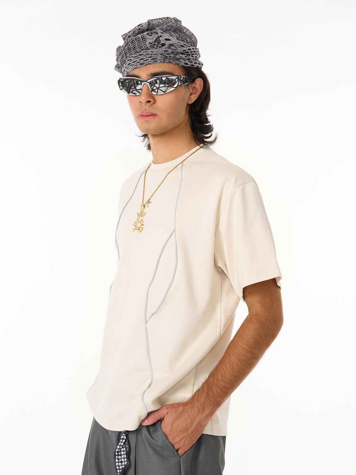 Functional Deconstructed Split Short-Sleeved T-Shirt - 2437 