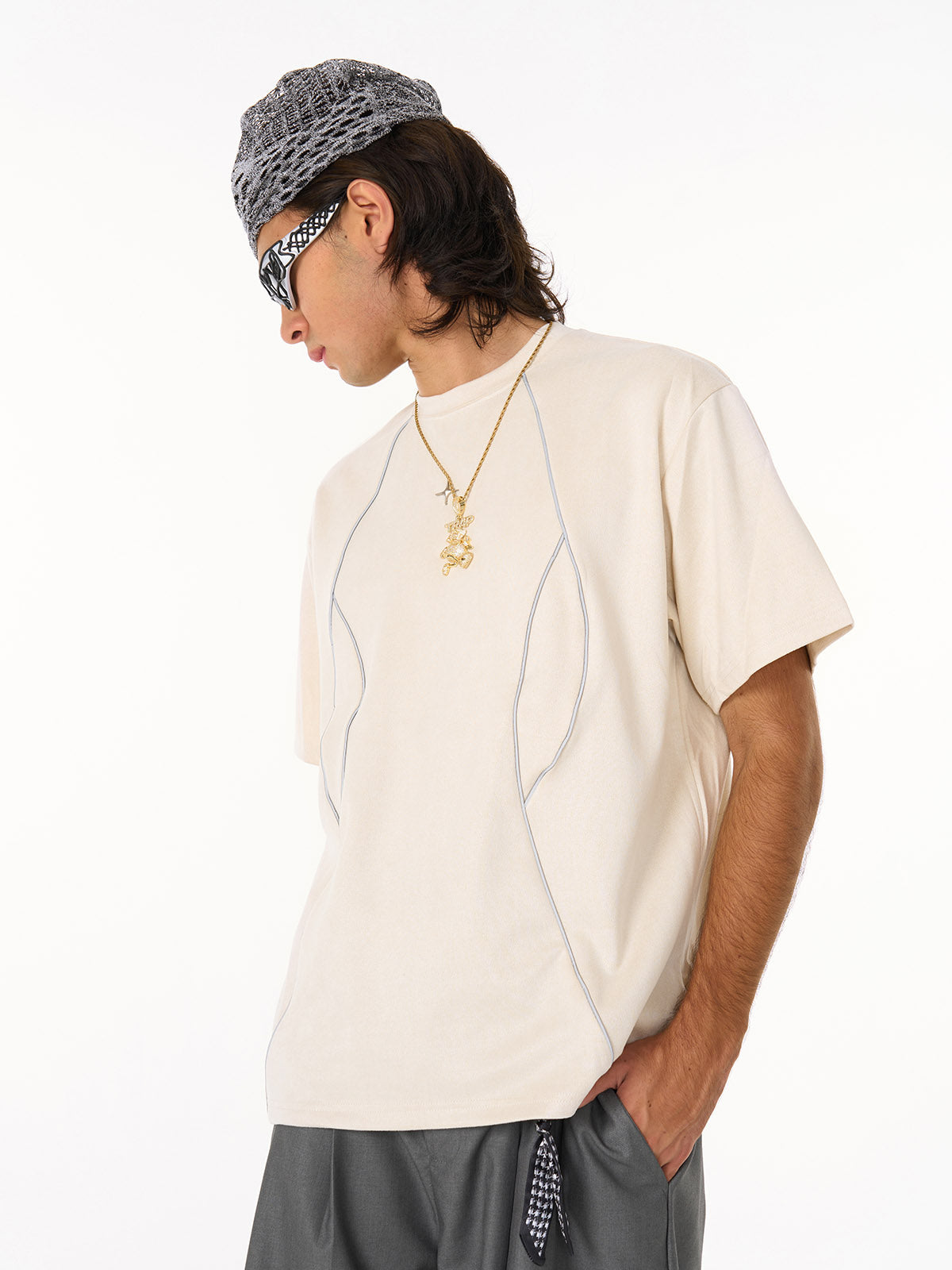 Functional Deconstructed Split Short-Sleeved T-Shirt - 2437 