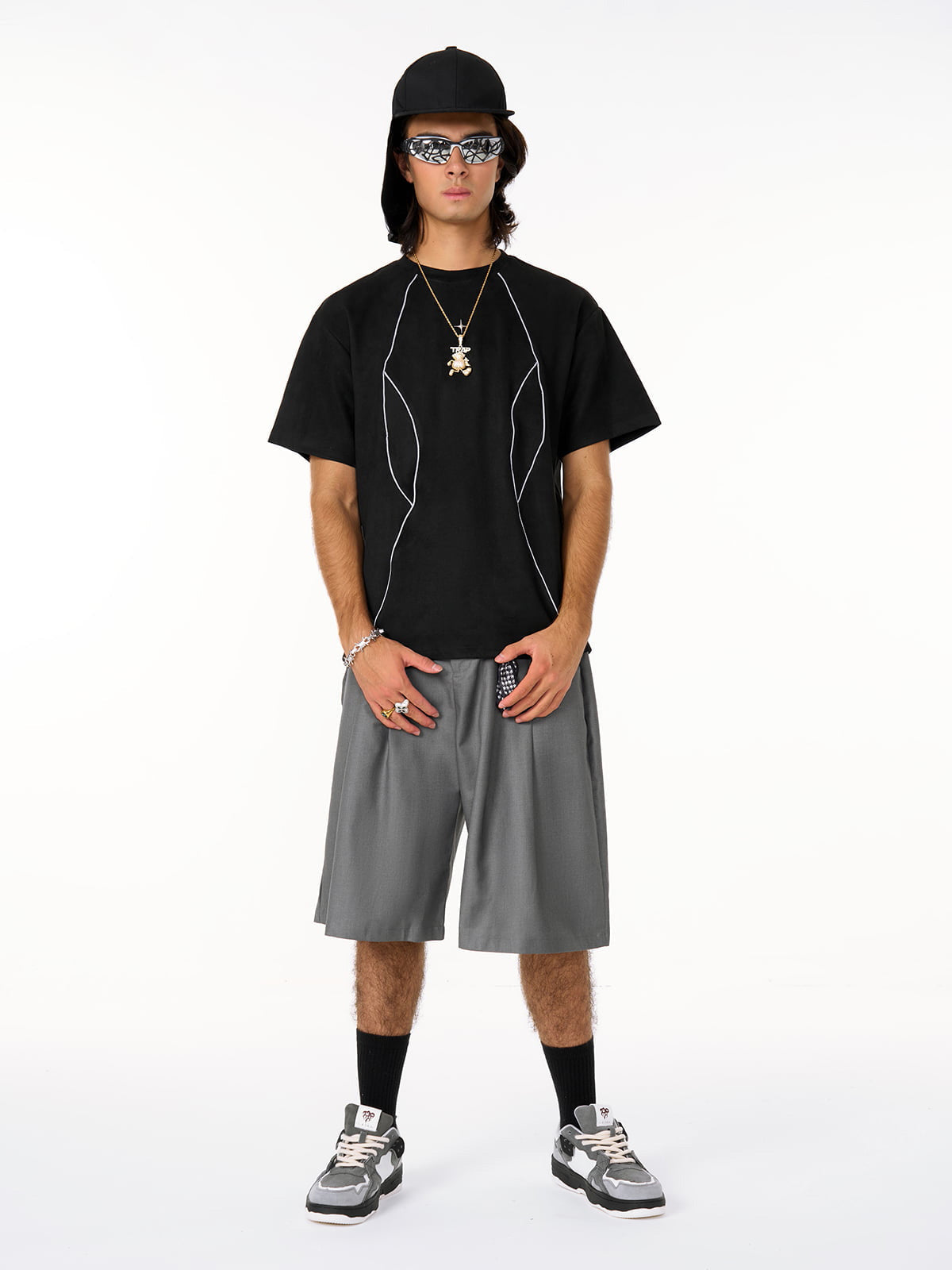 Functional Deconstructed Split Short-sleeved T-shirt - 2437 