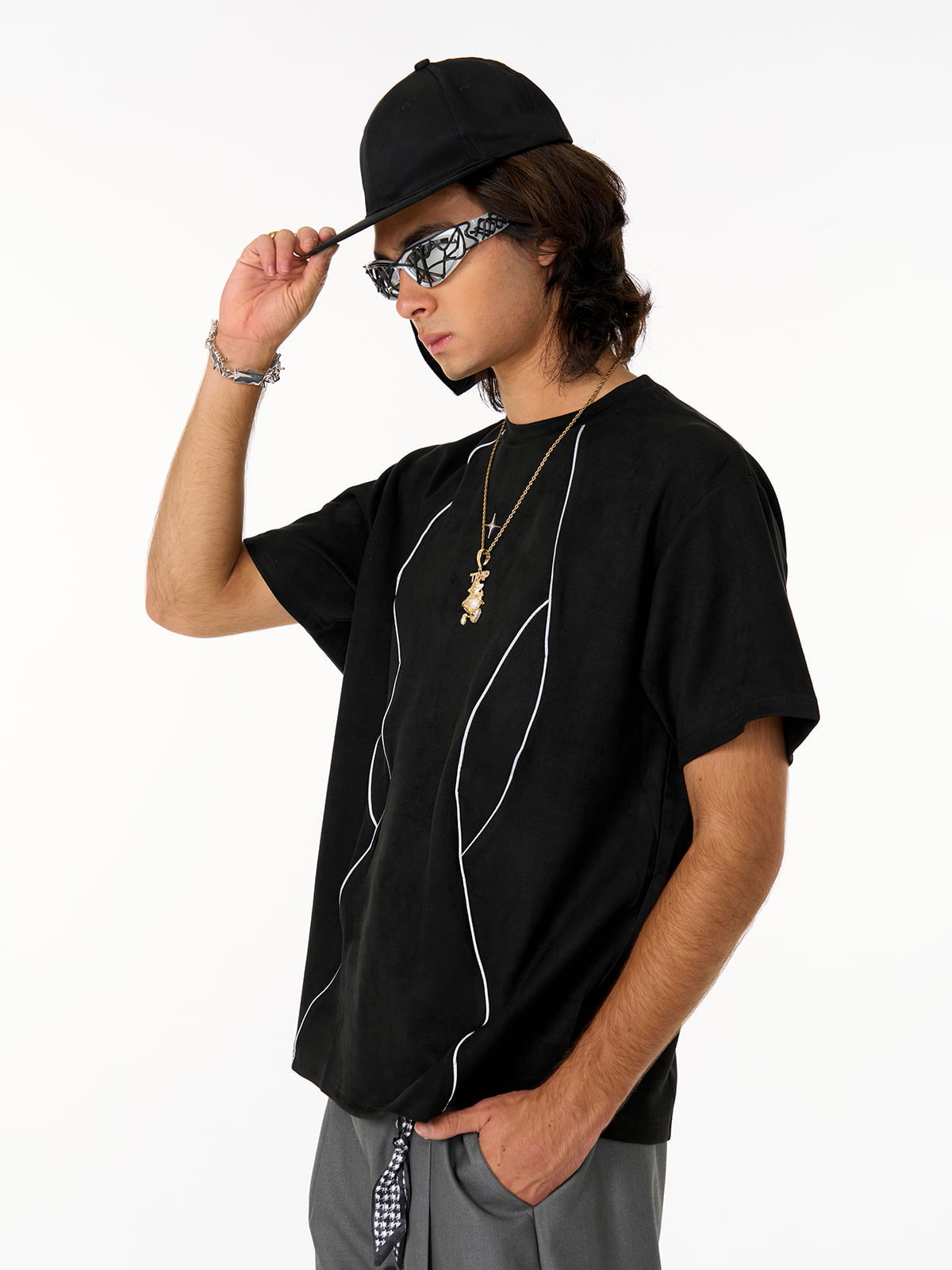 Functional Deconstructed Split Short-sleeved T-shirt - 2437 