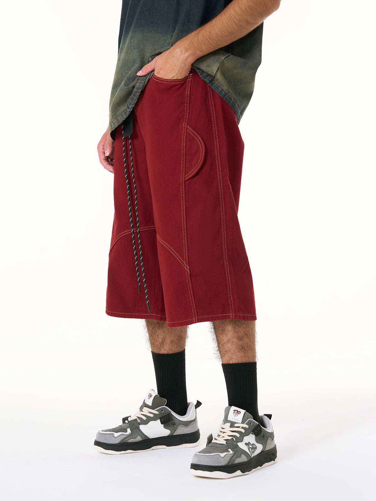 Welt-Embellished Cargo Jorts - 2408 