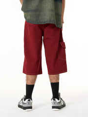 Denim Welt-Embellished Cargo Jorts - 2408 