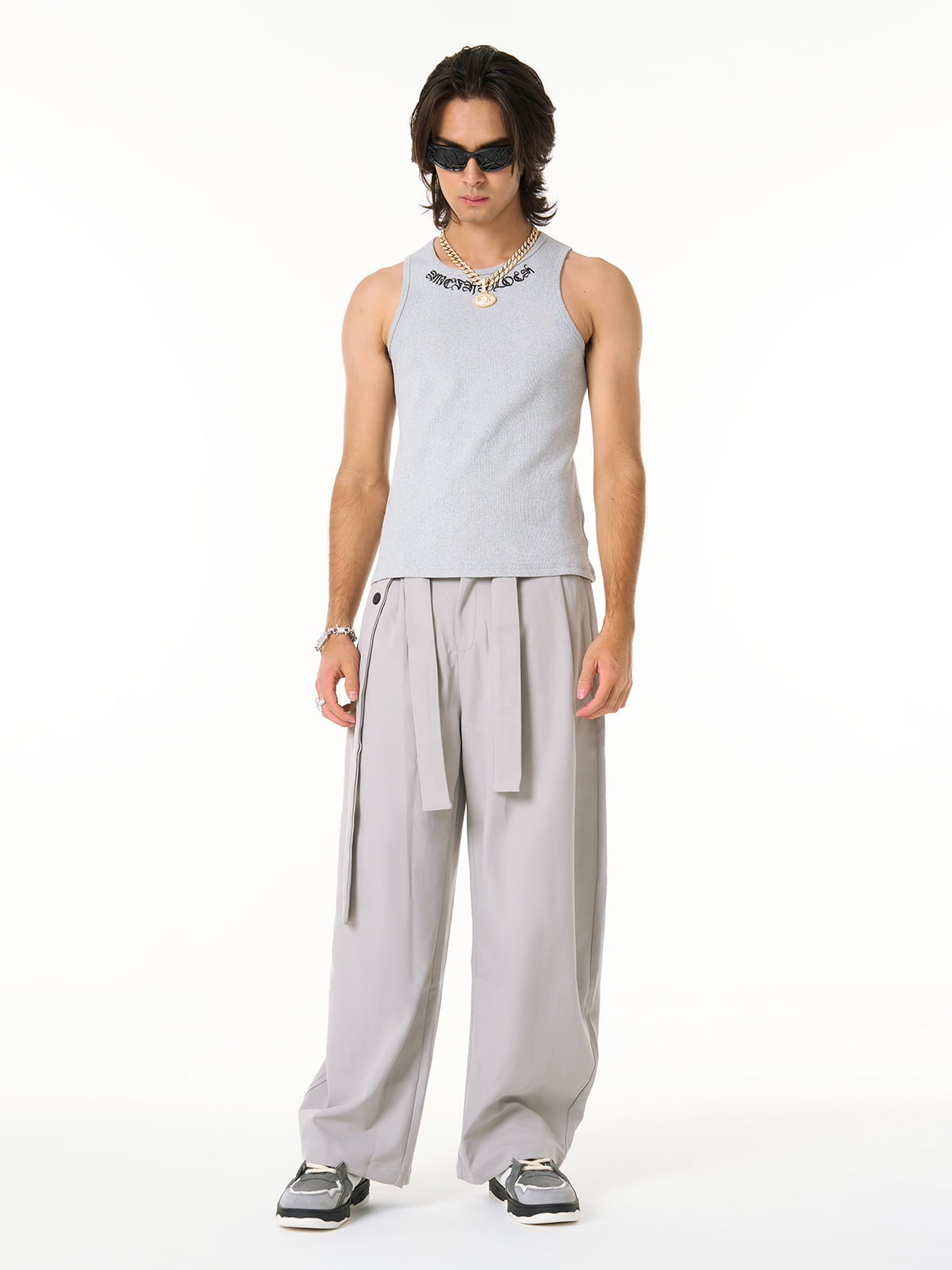 Pleated Belted Machete Track Pants 