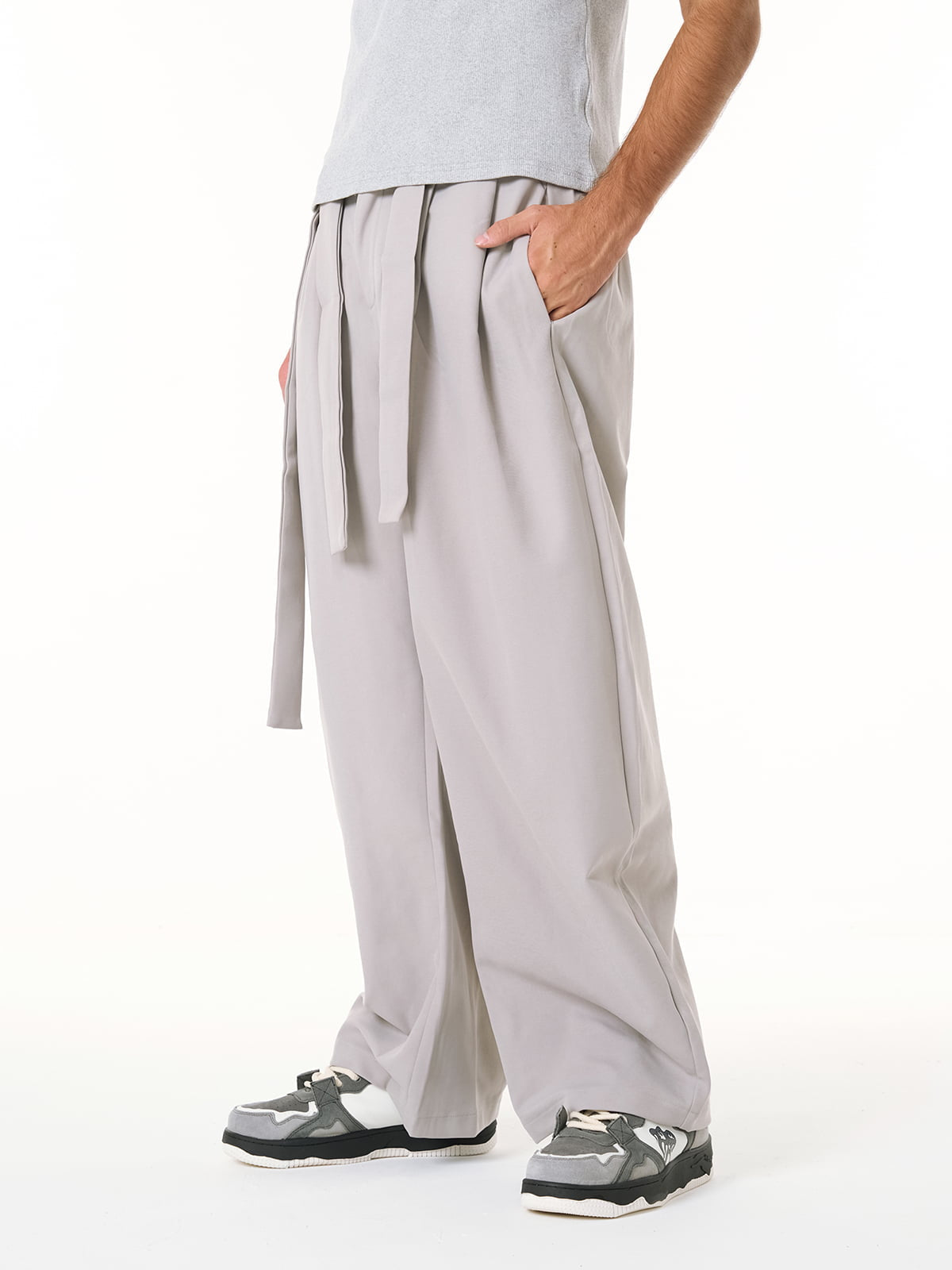 Pleated Belted Machete Track Pants 