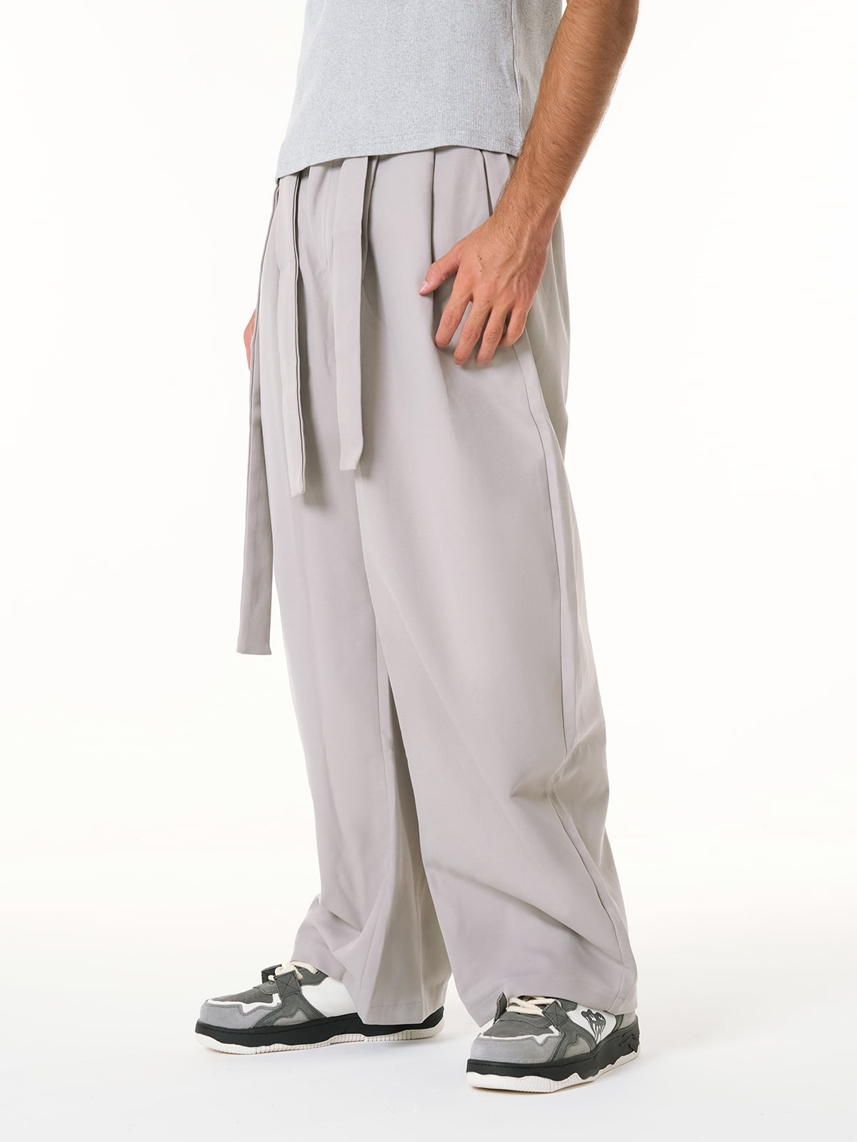 Pleated Belted Machete Track Pants 