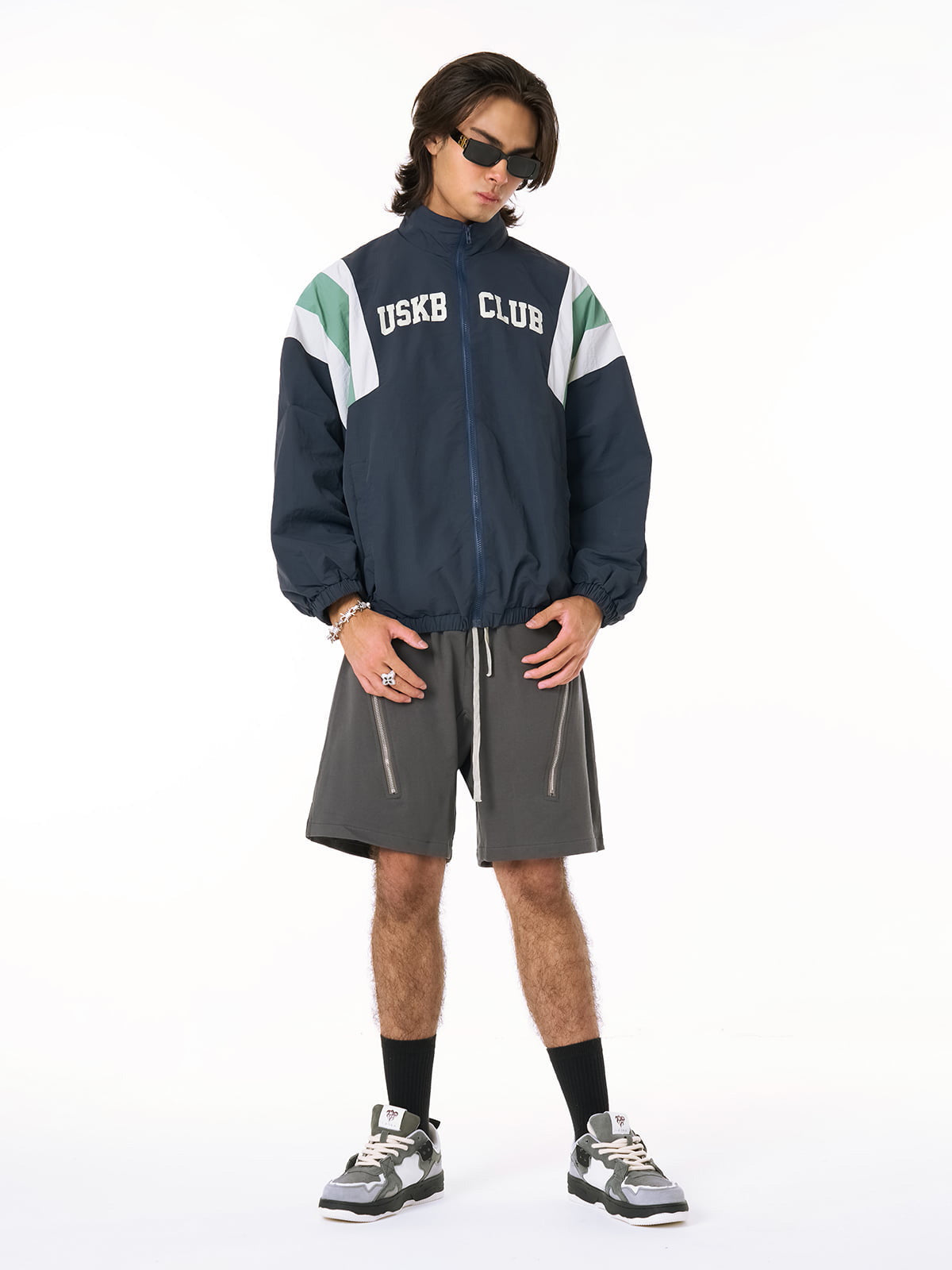Thesupermade Patchwork Contrasting Windbreaker Jacket 