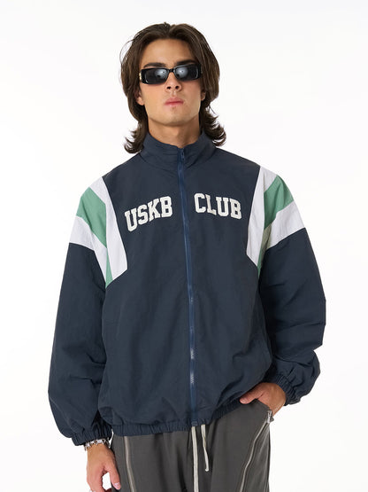 Thesupermade Patchwork Contrasting Windbreaker Jacket 