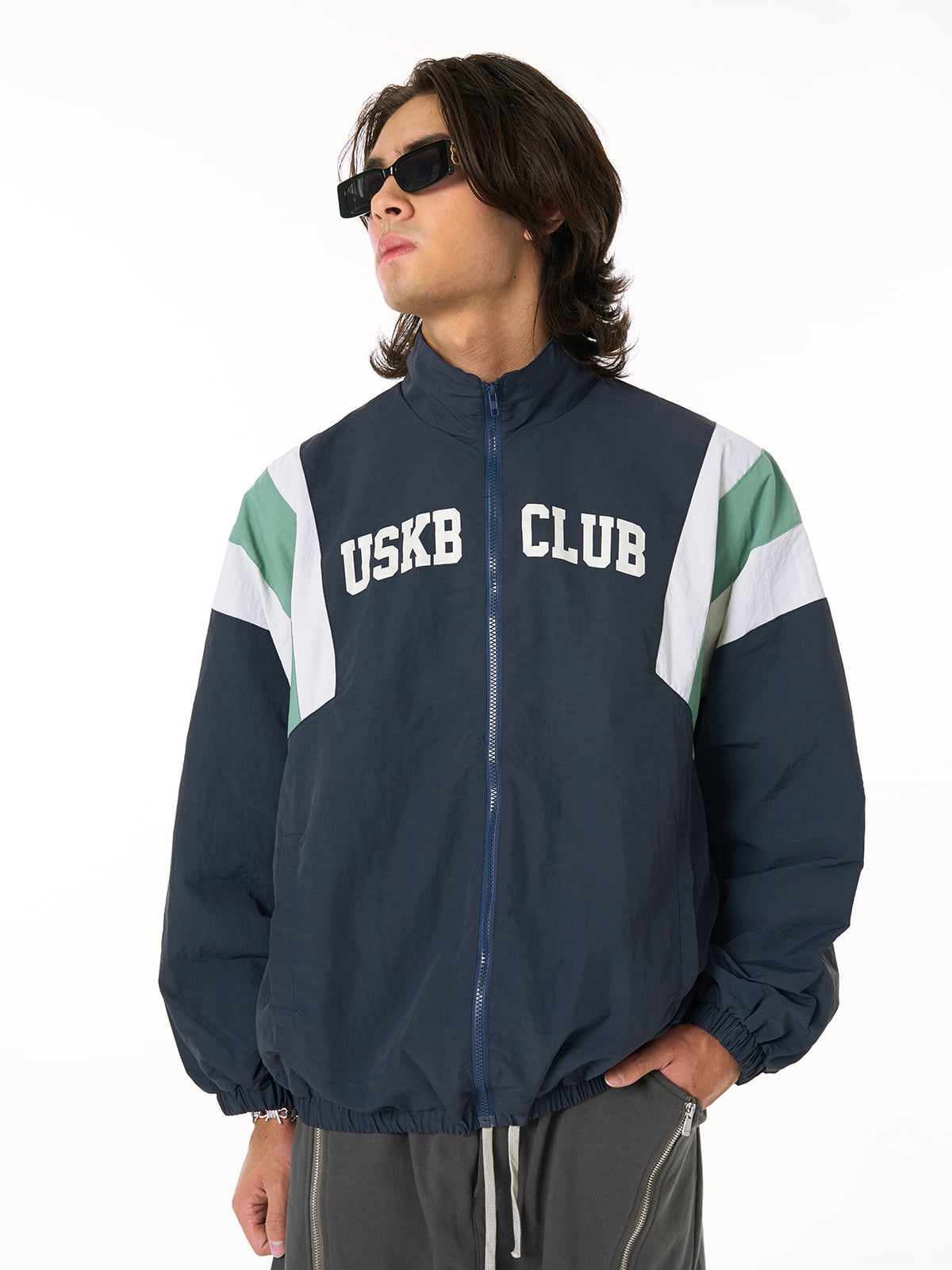 Thesupermade Patchwork Contrasting Windbreaker Jacket 