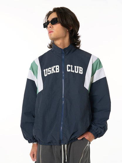 Thesupermade Patchwork Contrasting Windbreaker Jacket 