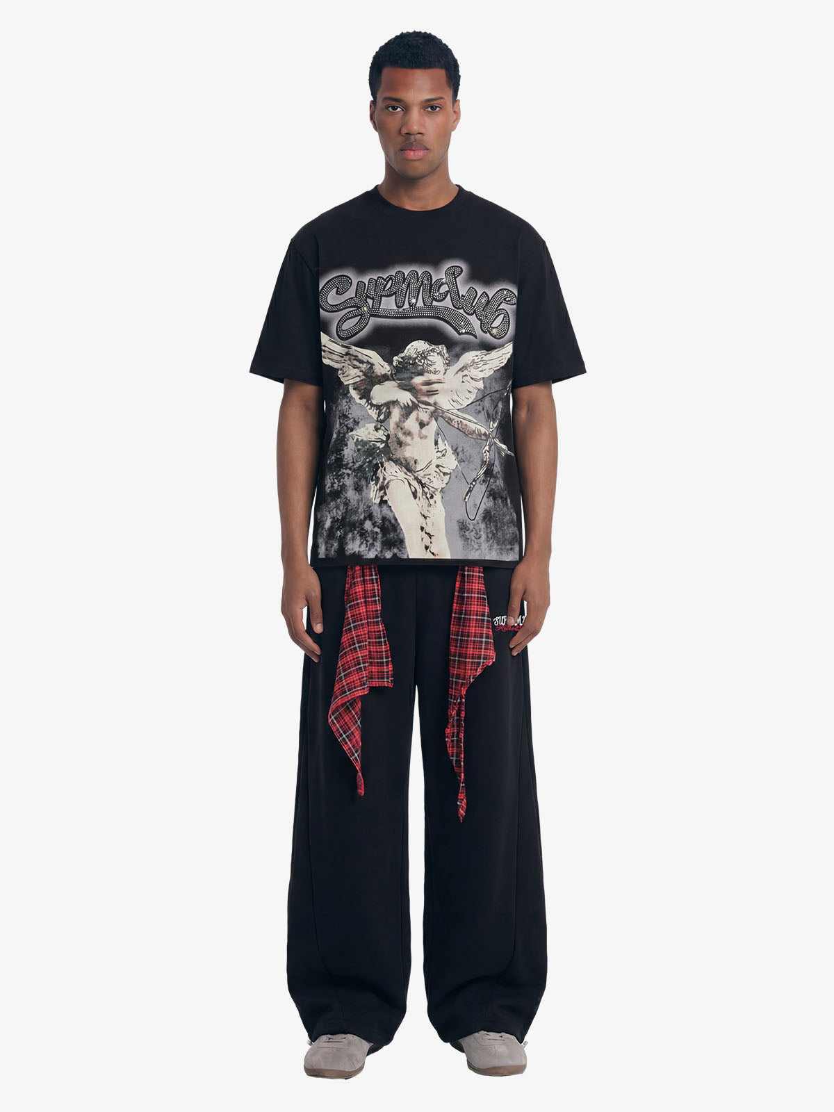 Retro Cupid Rhinestone Graphic T-Shirt 