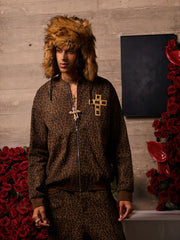 SUPM Letter Graffiti Cross Frame Leopard Print Set 