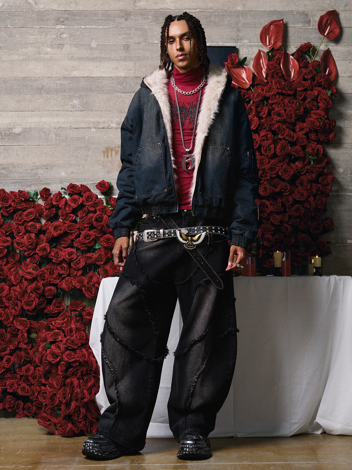 Cotton Washed Fur Hooded Jacket - 2265 