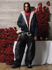 Cotton Washed Fur Hooded Jacket - 2265 