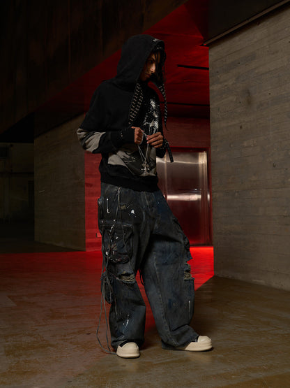Distressed Electronic Exorcist Print Hoodie 